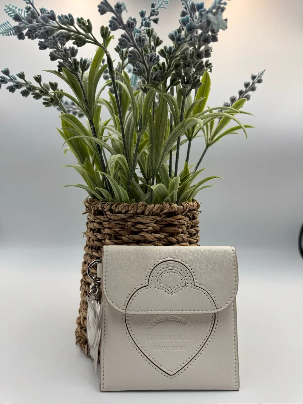 Tiffany & Co. Return To Tiffany White Nappa Leather Pouch Bag Charm